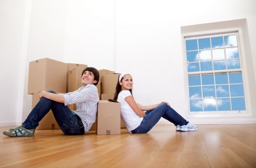 Unpacking essentials in a new Belmont home