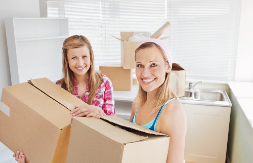 Packed household items ready for long-term storage in Belmont